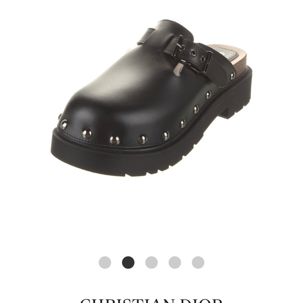 Dior leather studded accent mules - Picture 3 of 17